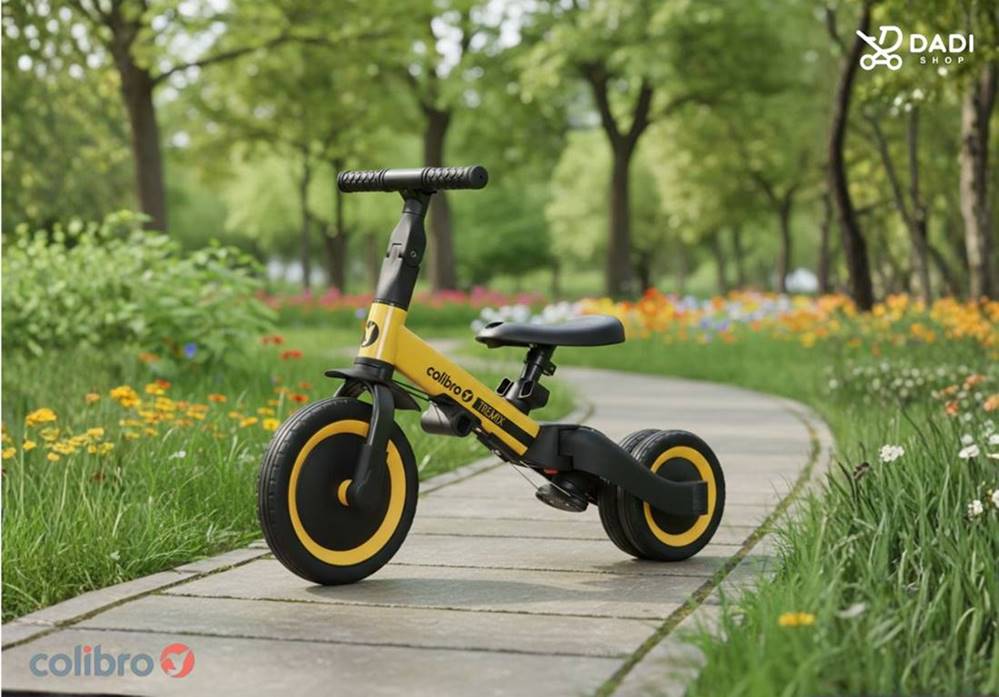 Colibro Tremix 6w1 – rowerek dziecięcy z pchaczem do nauki jazdy oraz funkcją rowerka biegowego.